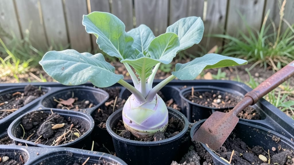 Planting Kohlrabi Seedlings: Hardened Off and Ready for Garden Success